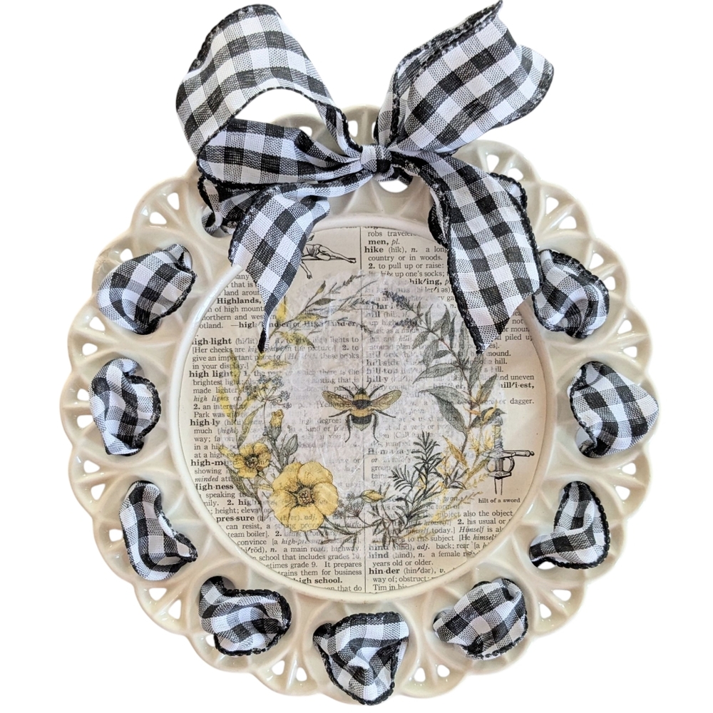 Upcycled Vintage Plate With Decoupage Detail